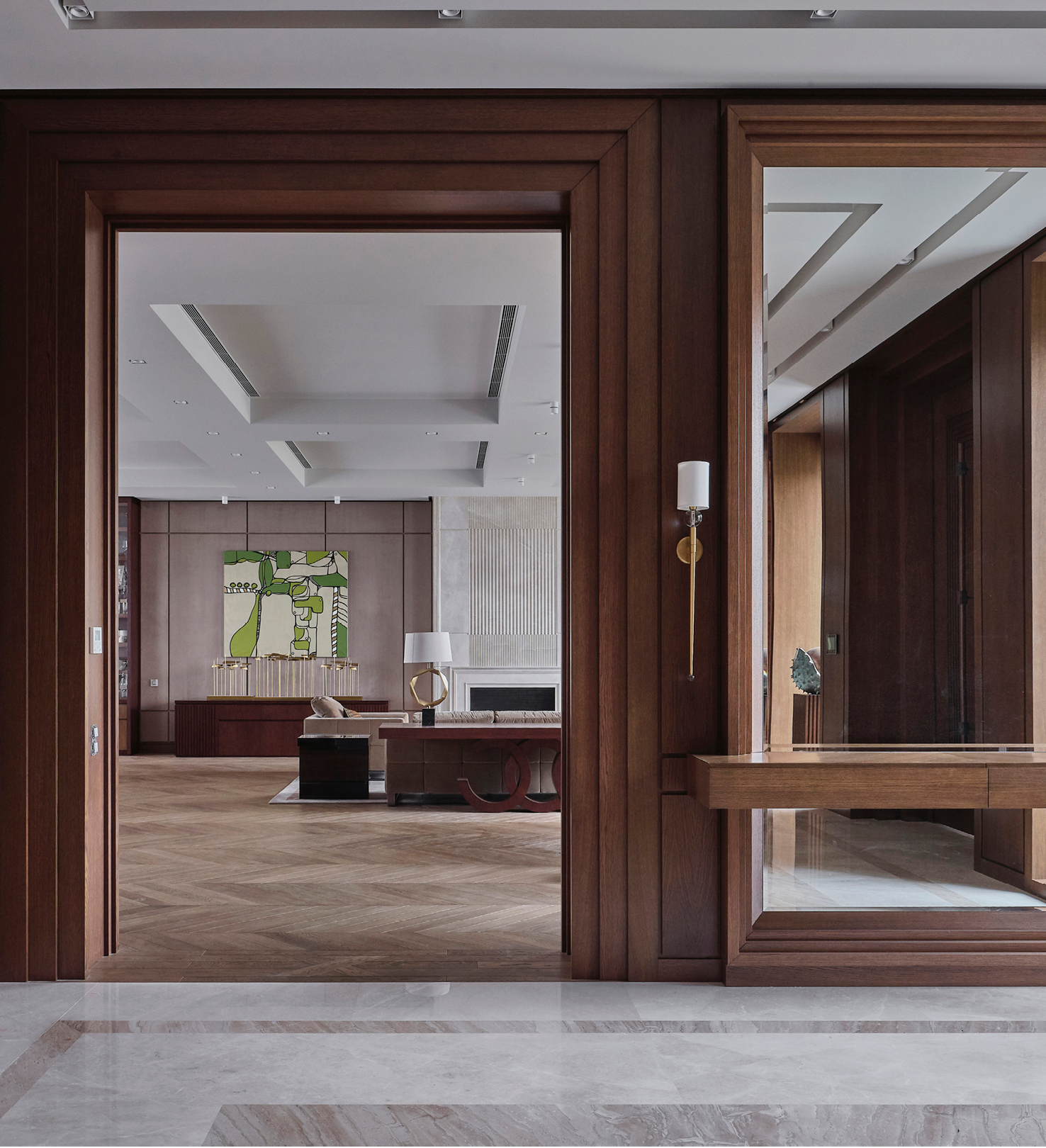 Entrance hall in a private villa in the suburb of Moscow